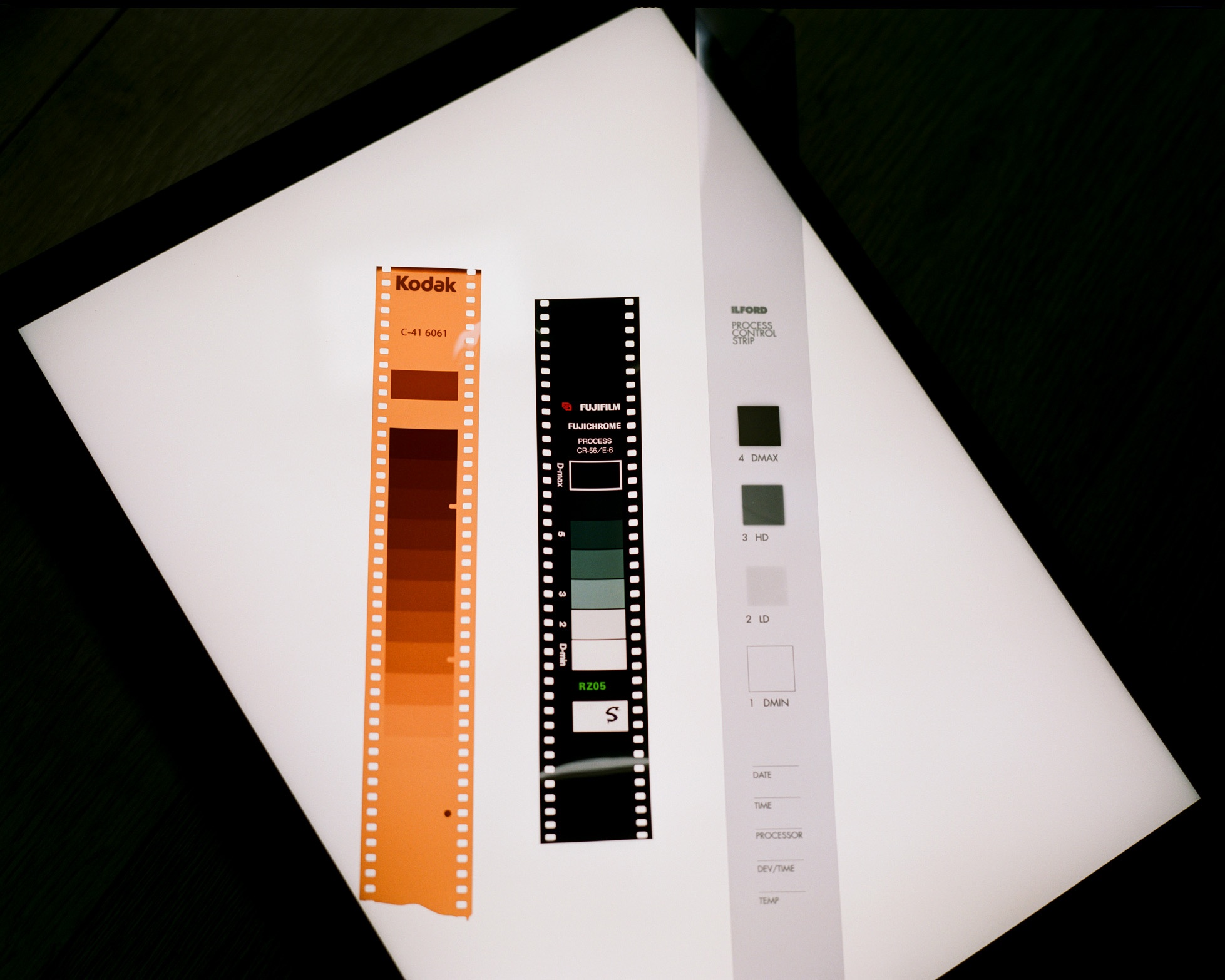 Testing the chemistry of our film processors using control strips